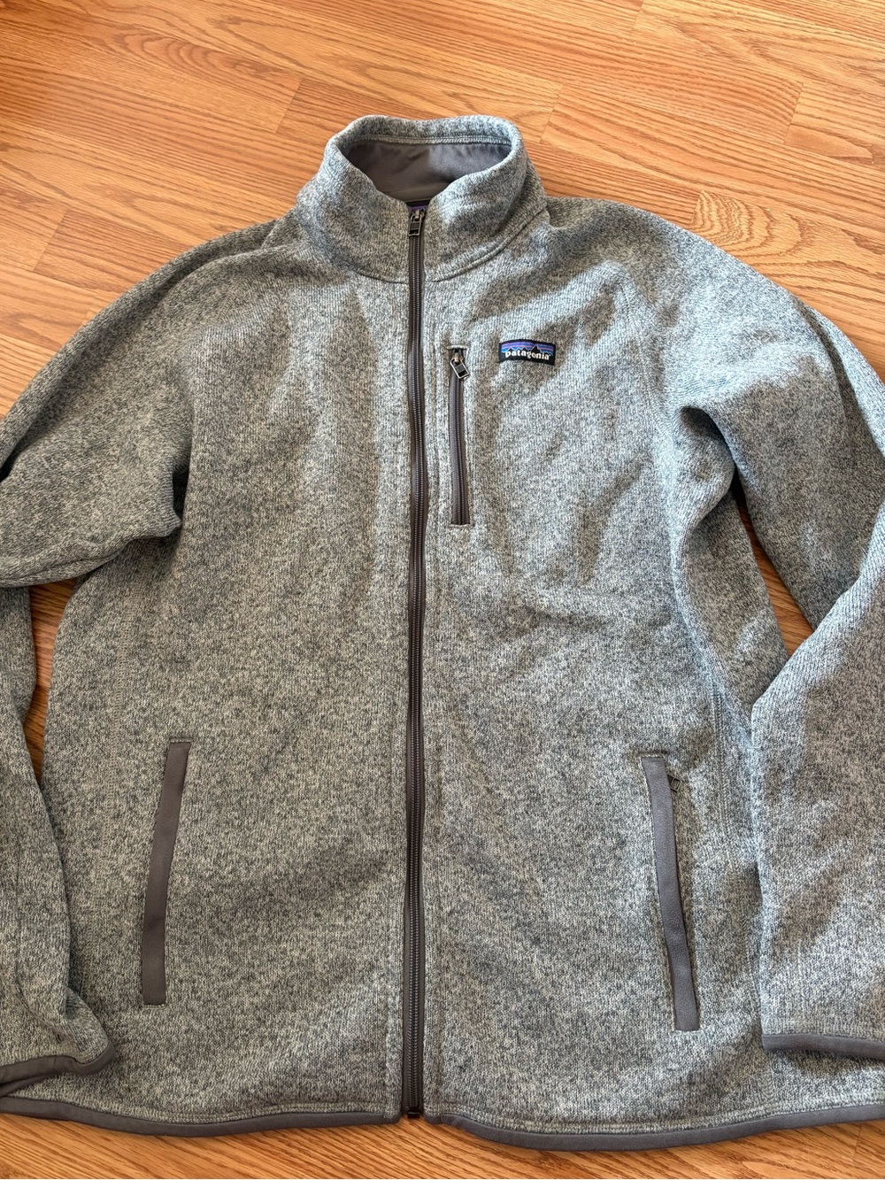 Patagonia Heather Gray Full-Zip Fleece Jacket